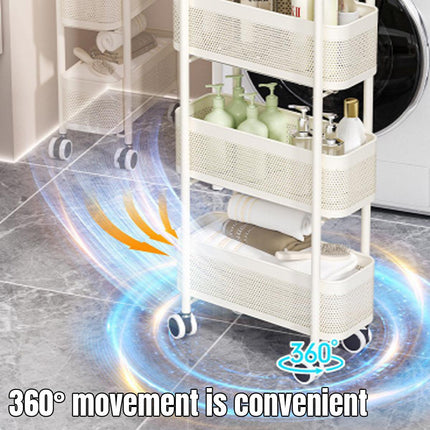 Multi Shelf Bathroom Storage Trolley Organizer with Pull Out Drawer Unit Stand