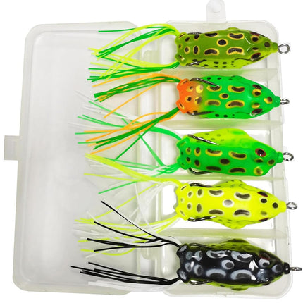 5pcs Soft Frog Lure Set Fishing Bait Frog Fake Lures for Bass Fishing Tackle