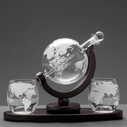 Globe Wine Decanter Glass Bottle Divider Whisky Liquor Dispenser For Home Bar