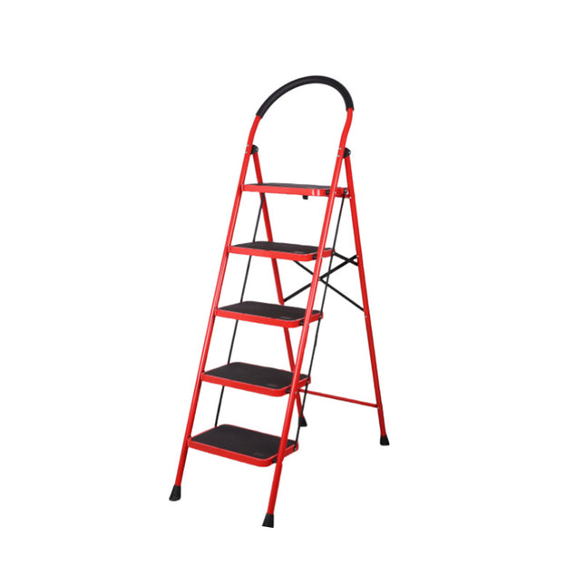 5 Step Folding Ladder Anti-Slip 150kg Load Capacity Durable Platform Step Ladder