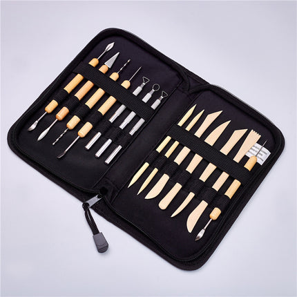 14PCS Clay Sculpting Tool Set Pottery Ceramic Art Carving DIY Wood Handle