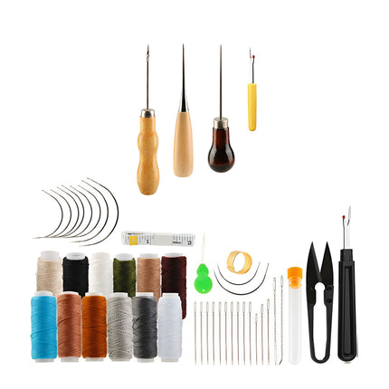 Hand Sewing Kit Canvas Leather Craft 31 or 37PCS Big Eye Needles Cotton Thread