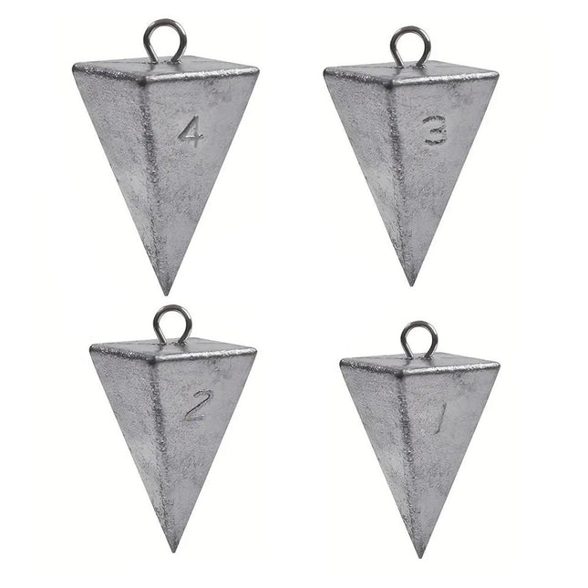 Four Sided Triangular Fishing Lead Sinker with Ring Conical Drop Weight Tackle