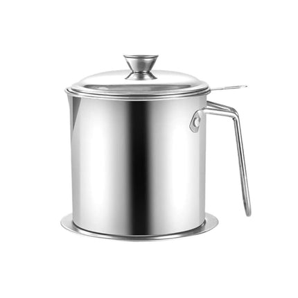 2L Large Capacity Stainless Steel Oil Filter Pot Leakproof Easy to Clean Durable