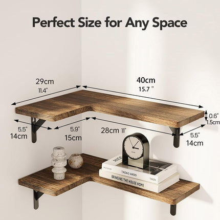 4pcs Wooden Wall Corner Shelf Storage Partition Hanging Organizer for Home Decor