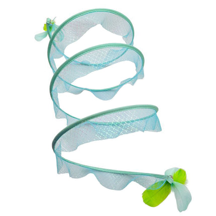 Cat Tunnel Toy Set Collapsible Cat Tube with Teaser Wand Feather Toy Indoor Play