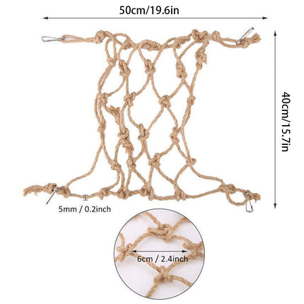 Hanging Climbing Net for Birds and Small Pets Cotton or Hemp Rope Cage Hammock