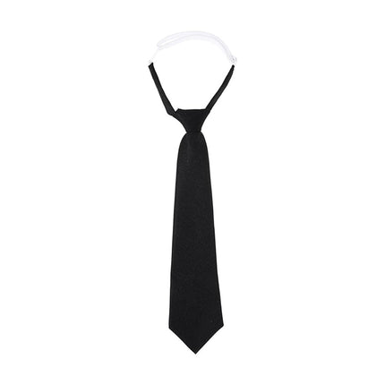 Students' Formal School Uniforms Knot-free Ties Black Plaid Jk Zipper Ties Rope Belts