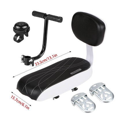 Padded Rear Passenger Bike Seat Kit With Backrest Handle