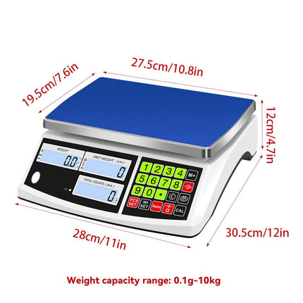 Electronic Counting Scale 10kg 0.1g Triple Display