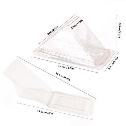100pcs Transparent Sandwich Packaging Box Plastic Triangle for Baked Snacks
