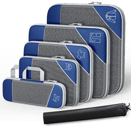 6PCS Compression Packing Cubes Expandable Luggage Storage Bag Travel Packing Bag
