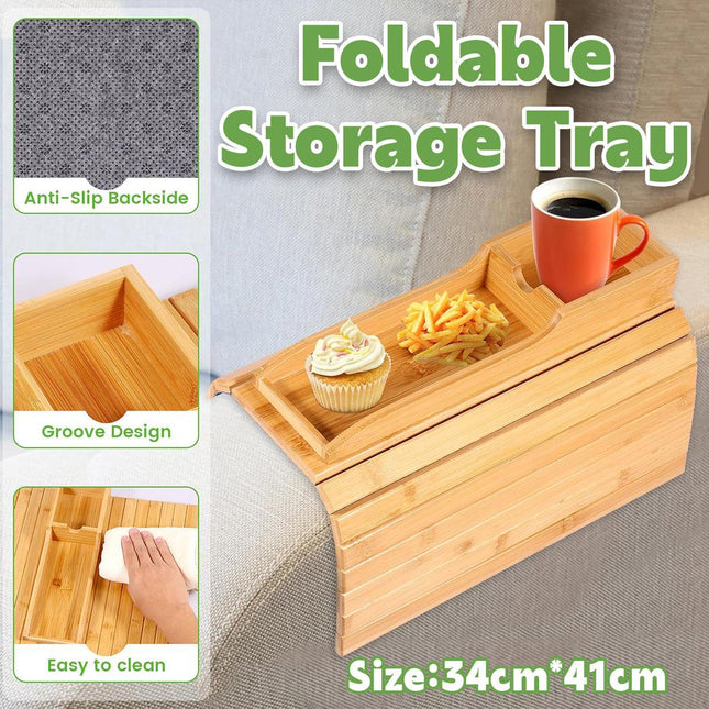 Removable Sofa Armrest Tray Storage Organizer for Couch Side Table Cup Holder
