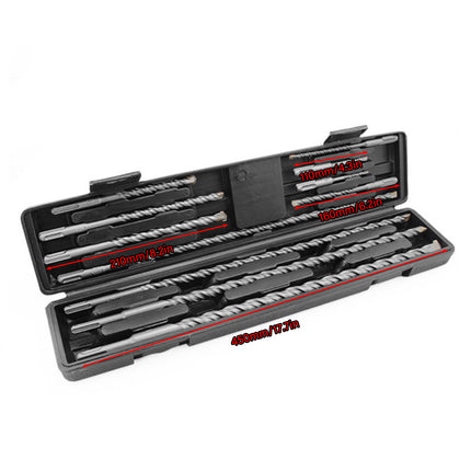 11PCS Round Shank Impact Hammer Drill Bits Durable Concrete Brick Stone Drilling