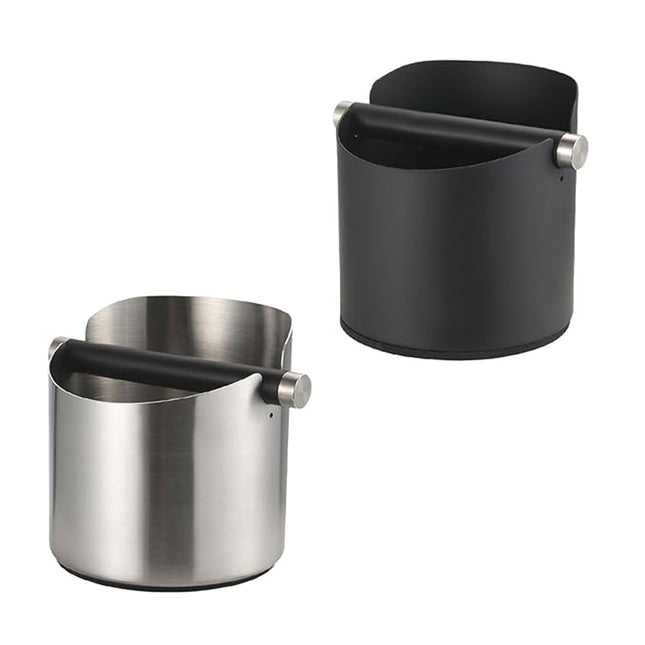 Stainless Steel Coffee Grounds Knock Box Round Tap Bucket for Household Espresso