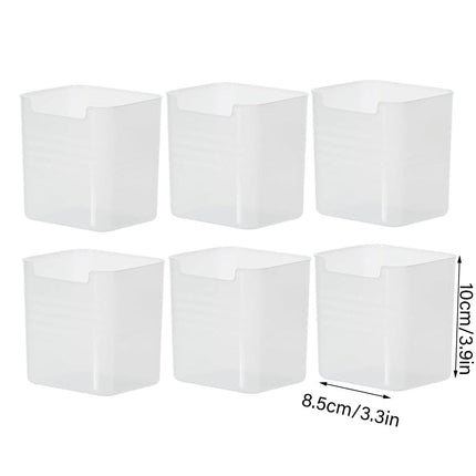 6pcs Fridge Organizer Storage Boxes Clear Plastic Refrigerator Sorting Bins