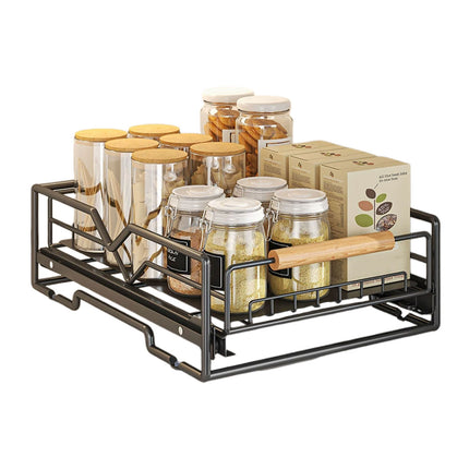 Pull Out Kitchen Storage Rack Basket Drawer Dish Organizer Slide Cabinet Shelf
