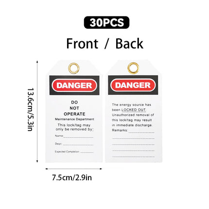 Danger Do Not Operate Safety Tags 30 Pack 13.6x7.5cm