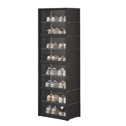 Simple Shoe Cabinet with Transparent Door 8 Tier for Entryway Hallway Durable