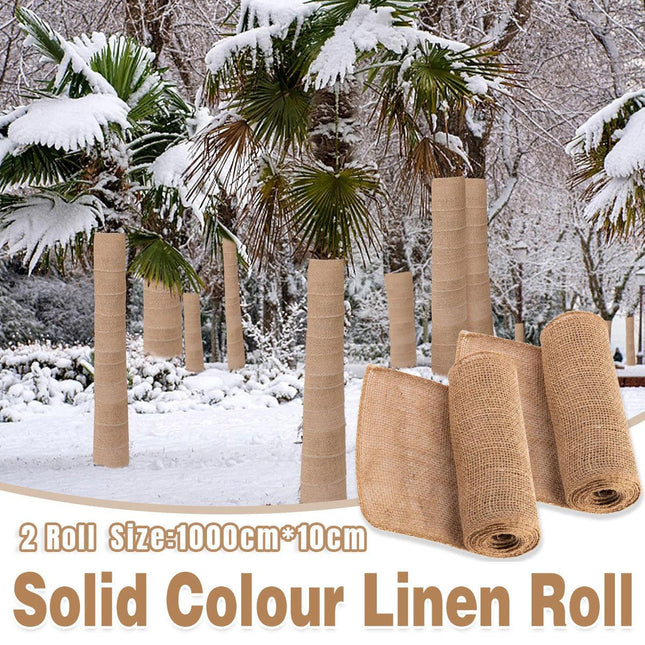Solid Coloured Linen Wrap 2 Rolls Winter Tree Protection Burlap Garden Cover