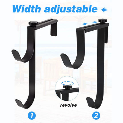 2PCS Pool Towel Hooks Punch Free Metal Double Hook Wall Mount Holder Portable