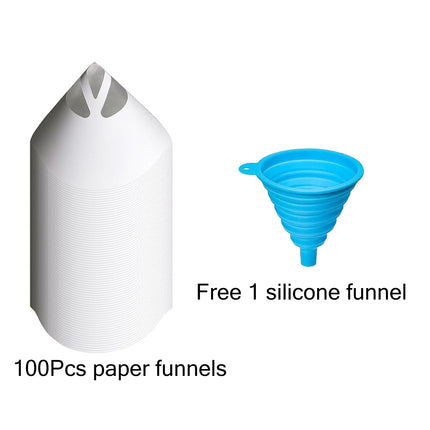 Paint Strainer Funnel Set 100 Paper 1 Silicone Filter Auto Workshop DIY