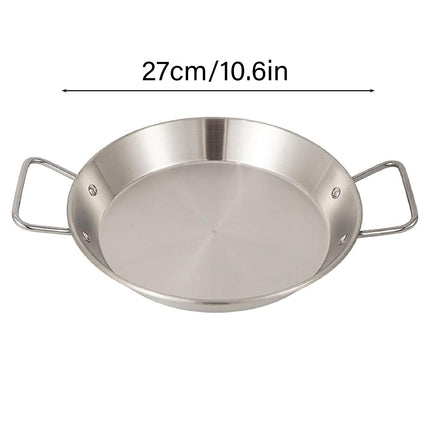 Nonstick Frying Pan Stainless Steel Fry Skillet Safe Camping Binaural Saucepan