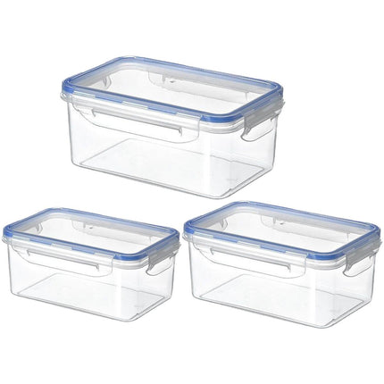 3PCS Clear Airtight Food Storage Containers Refrigerator Freezer Pantry Box