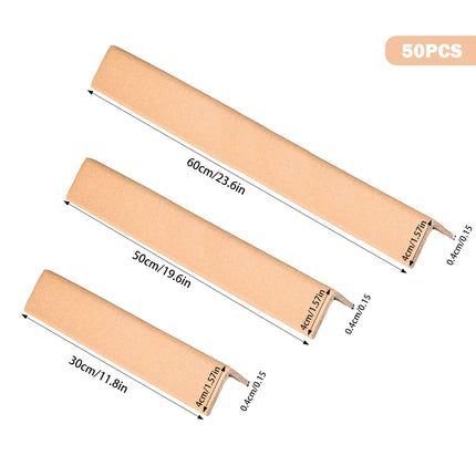 50PCS Cardboard Corner Protectors L Shape Box Edge Reinforcement 30 50 60cm