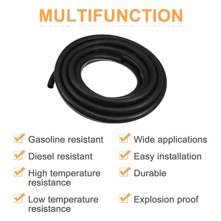 2m Fuel Rubber Hose Low Pressure Gasoline Tubing Automotive Engine Line Pipe