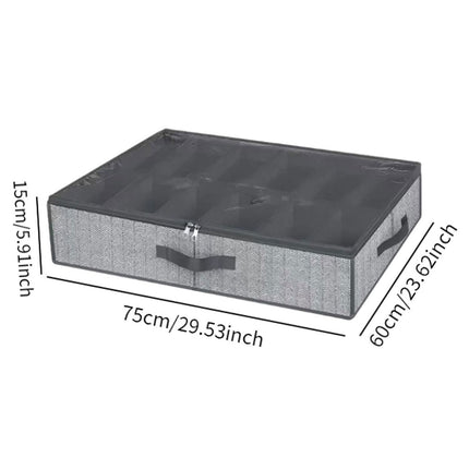 Foldable Shoe Storage Box with Lid Clear Under Bed Organizer Dustproof Visual
