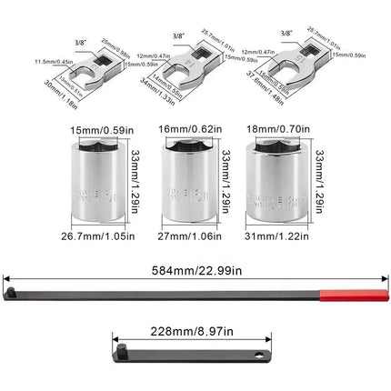 8PCS Idler Pulley Belt Tensioner Wrench Set Car Disassembly Adjustment Tool Kit