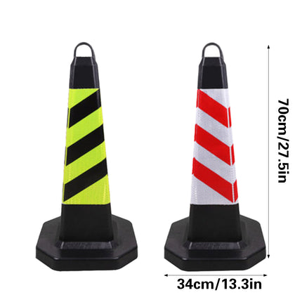 2PCS Road Rubber Traffic Cone Safety Cone Flexible Resilient for Construction