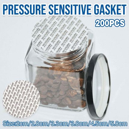200pcs Pressure Sensitive Gasket Self Adhesive Bottle Cap Sealing Liner for Jars