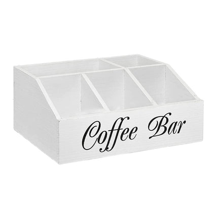 Wooden Coffee Capsule Storage Box Desktop Tea Bag Rack Organizer for Counter