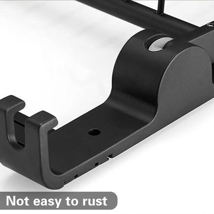 Aluminum Alloy Black Towel Rack Set Rustproof For Bathroom Organizer SpaceSaving