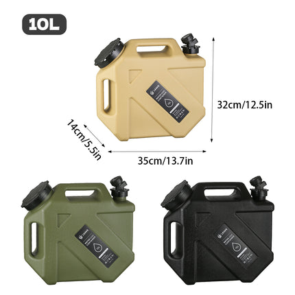 10L Portable Water Container with Tap for Car Camping Hiking Picnic Travel