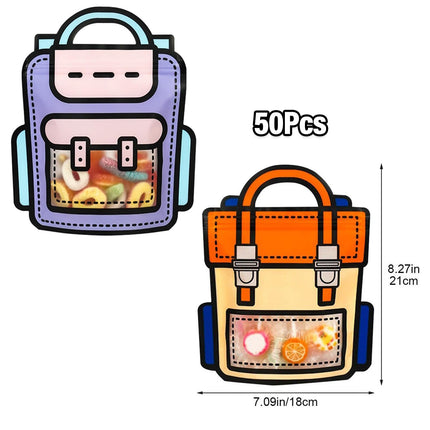 50pcs Portable Gift Bags Toy Snack Packing Bags Small Clear Storage Pouch