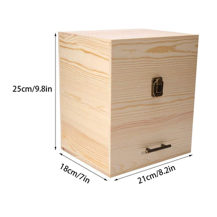 Three Tier Wooden Essential Oil Storage Box with Drawer