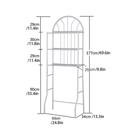 Over Toilet 3 Tier Bathroom Floor Storage Shelf White
