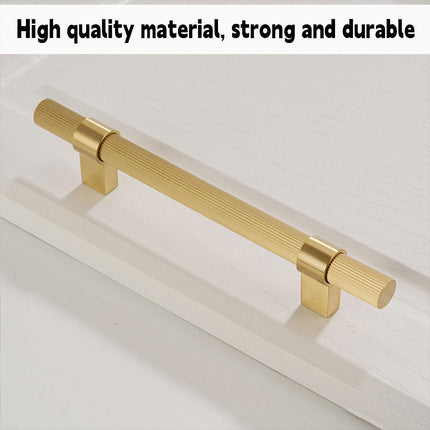 5 Sizes Brass Solid Handles Knurled Vertical Pulls for Cabinet Drawer Wardrobe
