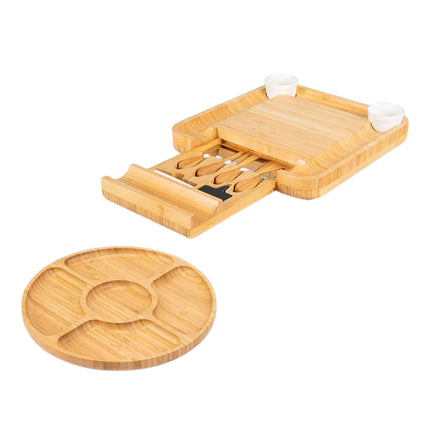 Bamboo Cheese Cutting Board Knife Gift Set Wooden Charcuterie Meat Serving Tray