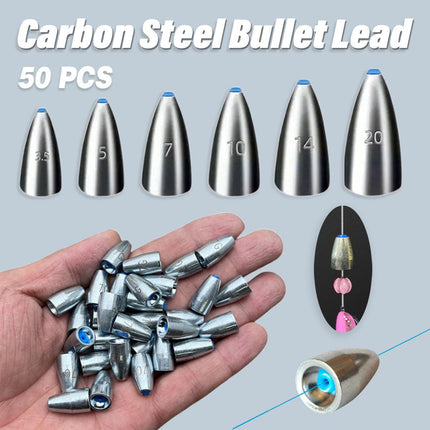 Carbon Steel Fishing Bullet Weight Plastic Core Soft Sinkers Tackle Accessories