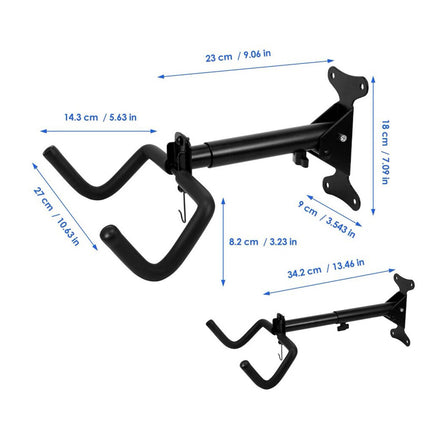 Telescopic Bike Wall Mount Double Hook Padded Frame Hanger