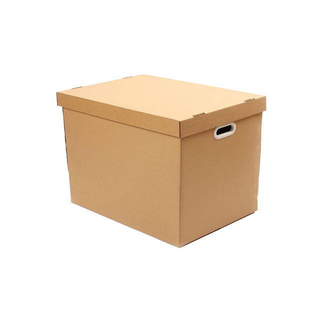 5PCS Kraft Paper Storage Box with Lid 80L Portable for Clothes Books Home Office