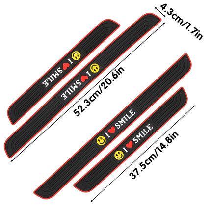4PCS Car Threshold Bar Sticker Pedal Strip Anti Collision Door Sill Protector
