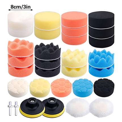 3 Inch Car Beauty Waxing Sponge Polishing Set High Density For Car Care Reusable