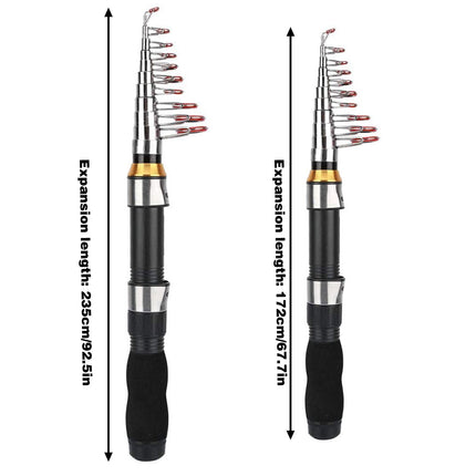 Portable Mini Fishing Rod Fishing Gear Compact Travel Rods for Outdoor Sports