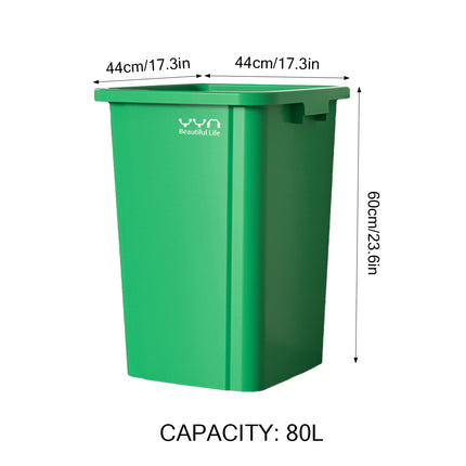 80L Trash Can Dustbin Large Capacity Easy to Use Durable for Indoor Outdoor Use