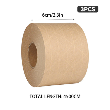 3 Rolls Wet Strength Kraft Paper Tape Easy to Tear Writeable